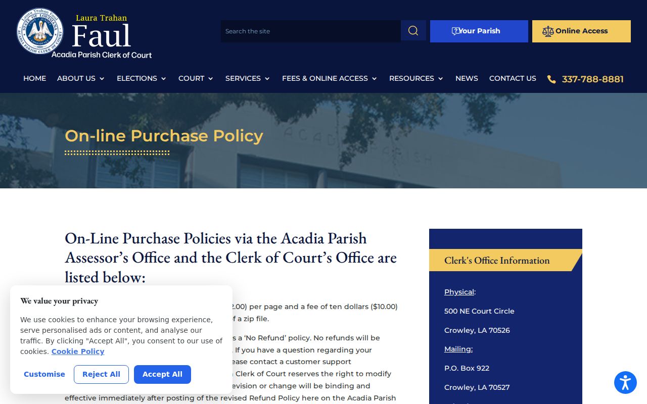 Acadia Parish court records online image pricing