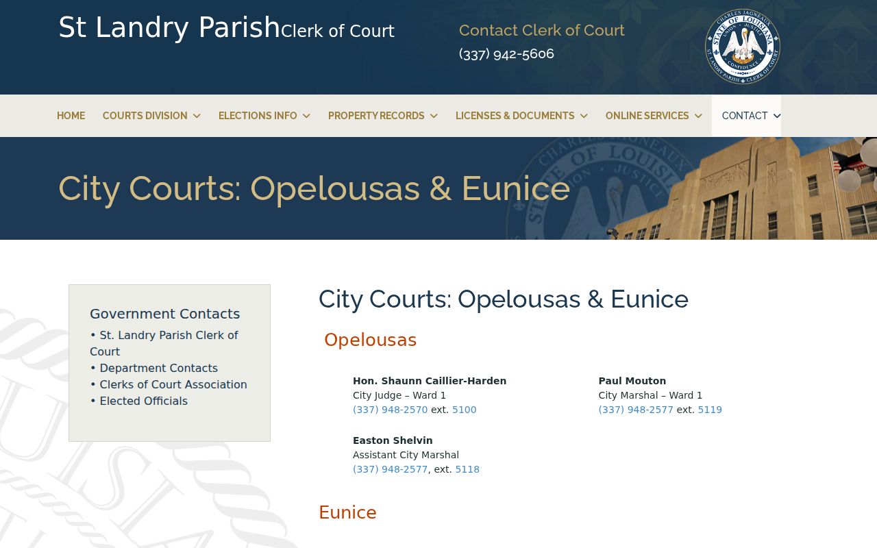 Eunice court docket official city-court directory contact information